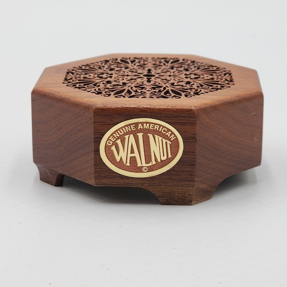 Lasercraft Genuine American Walnut Music Box Octagon Laser Engraved Plays Dancer
